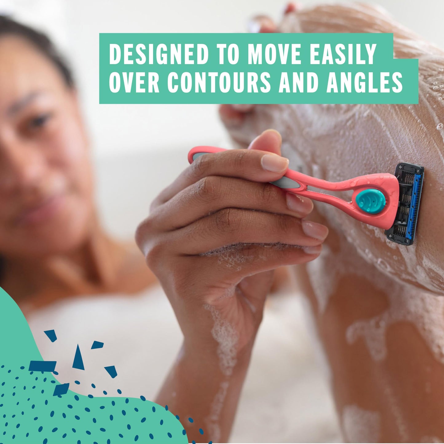 Preserve Shave 5 Razor Blades Refills - 5 Blade Razors for Men & Women - Ceramic Coated Shavers for Comfort with Aloe-Cocoa Butter Strip - Reusable