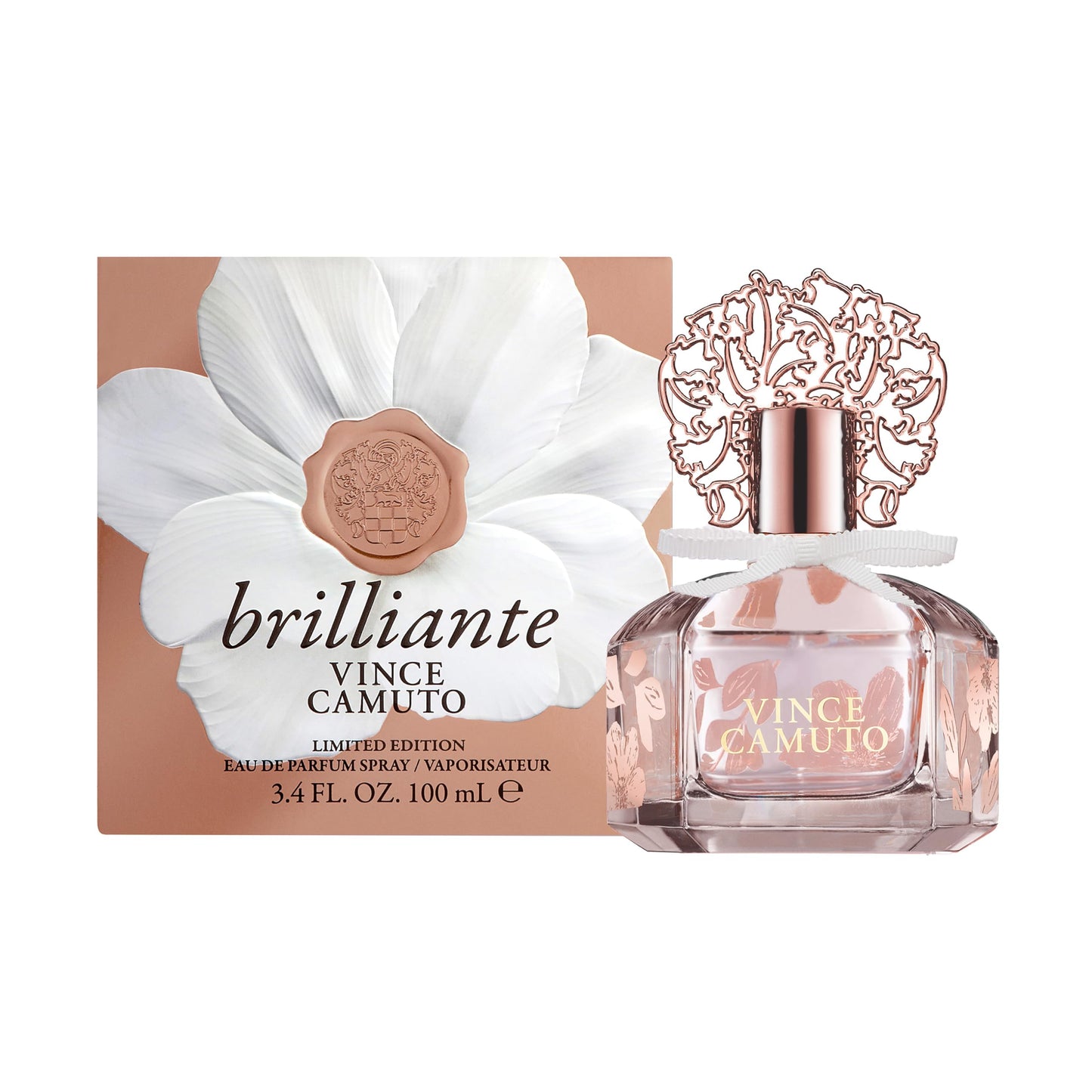 Vince Camuto Brilliante Eau de Parfum Perfume for Women, Sparkling White Floriental Fragrance, Notes of Gardenia Petals, Jasmine Sambac & Cashmere