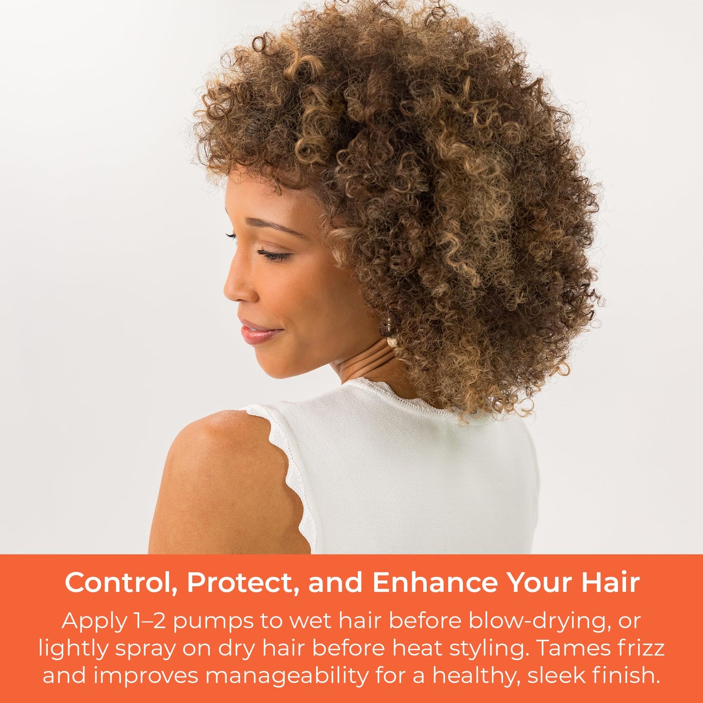 CIBU Curl + Coil Thermal Shine Spray | Dry Heat Protectant for Hair | Prevents Damage from Blow Drying, Flat Iron, and Curling Iron | 8 ounces