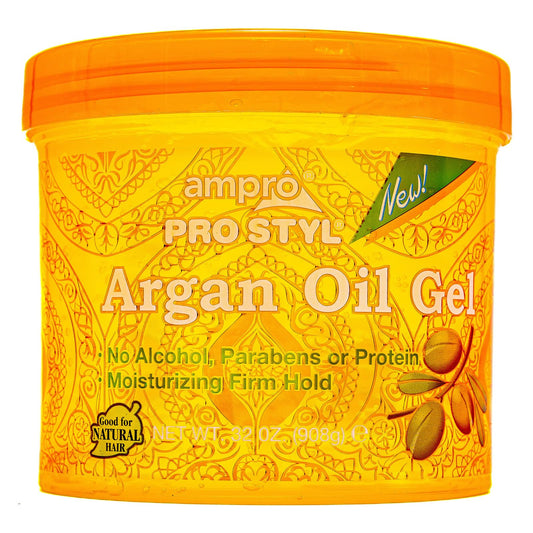 Ampro Pro Styl Argan Oil Styling Gel - Moisturizes and Conditions Your Strands - Non-Flaking, Alcohol Free, Vegan Formula - Creates Flexible