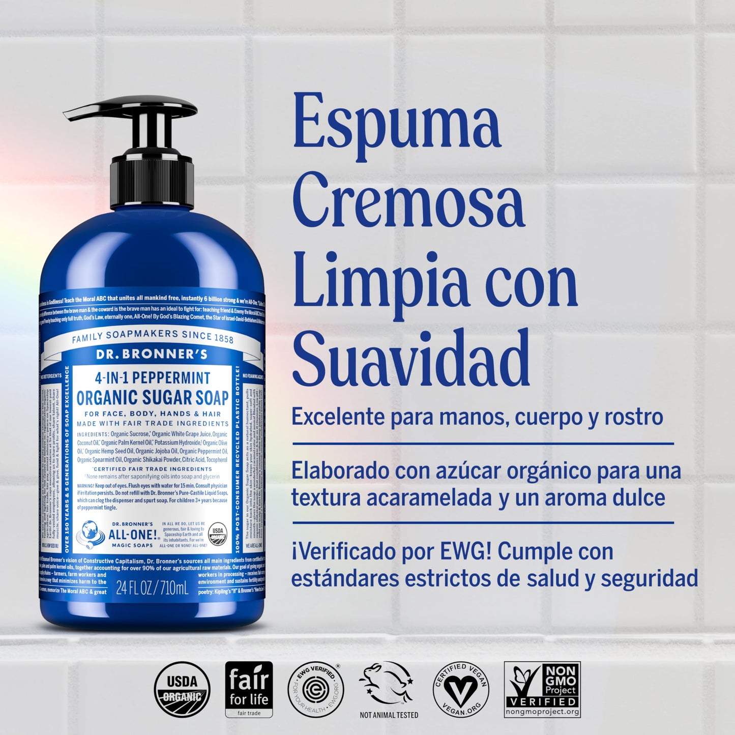 Dr. Bronner's Organic Shikakai Hand Soap Spearmint Peppermint - 12 fl oz