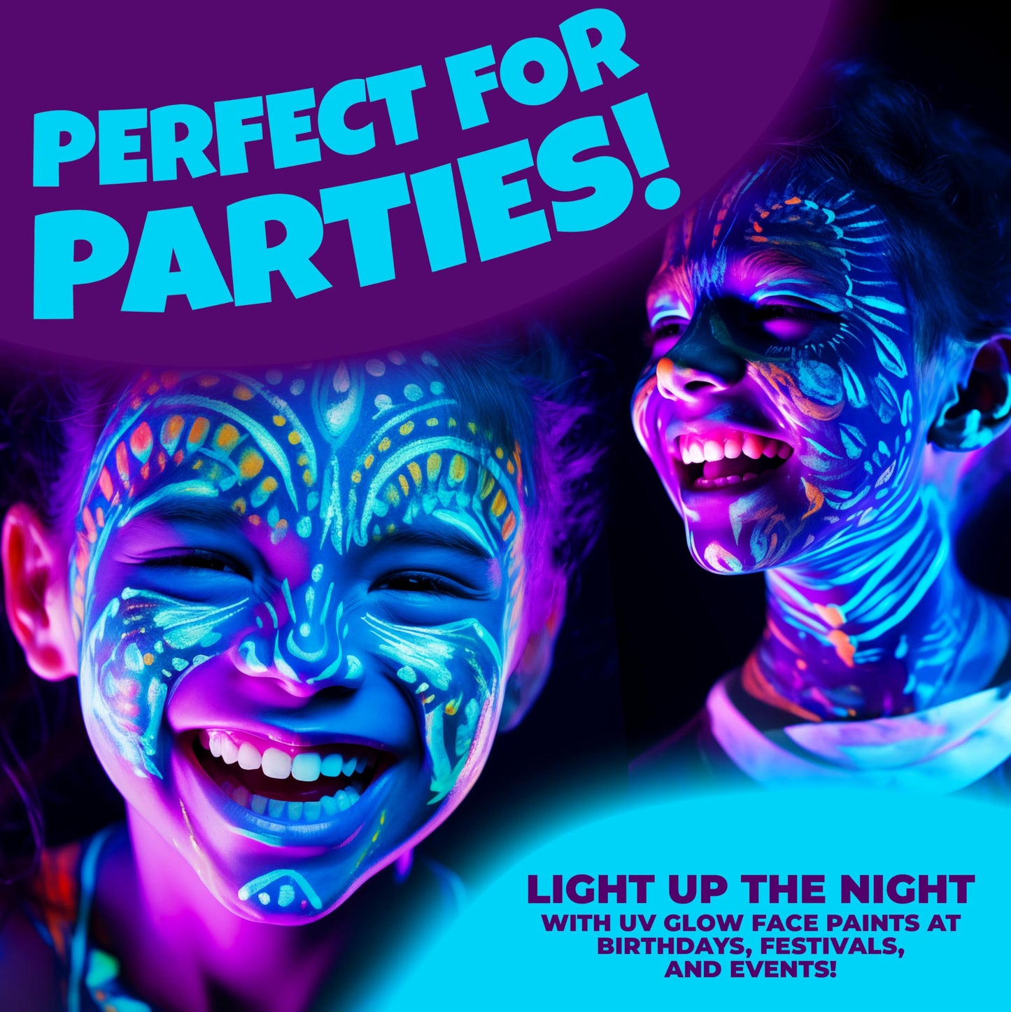 Blue Squid UV Body Paint - Glow in the Dark Body Paint, Neon Face Paint for Glow Party Accessories - Safe, Non-Toxic Black Light Glow Makeup