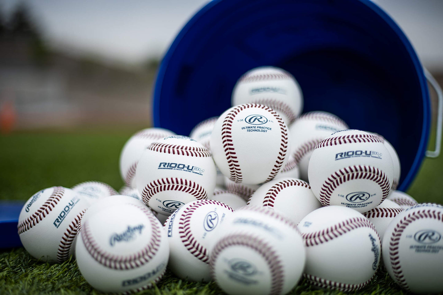 Rawlings | ULTIMATE PRACTICE TECHNOLOGY Baseballs | R100-UPY | Youth/14U | 6 Gallon Bucket | 30 Count