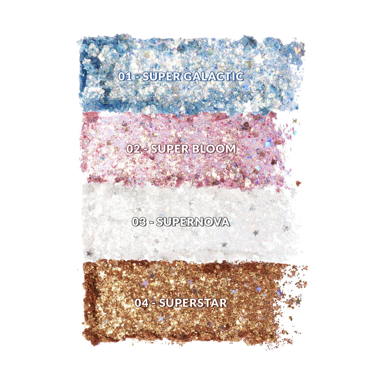 KimChiChic Beauty Glitter Sharts, Chunky Face & Body Glitter, Multi-Use for Hair, Cheeks & Collarbone, Adds Bold, Sparkling Shine, Super Nova, 2.5g