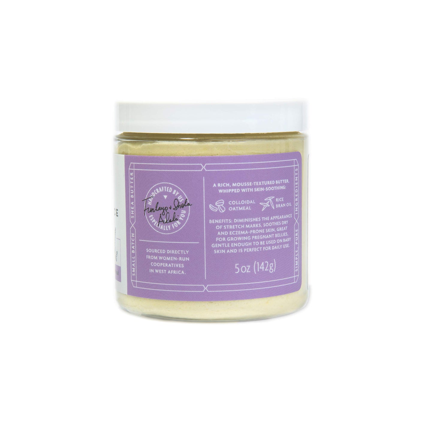 Shea Radiance P.U.R.E. Whipped Shea Butter with Colloidal Oatmeal - Whipped Body Butter Blended with Skin Soothing Oatmeal & Moisturizing Rice Bran