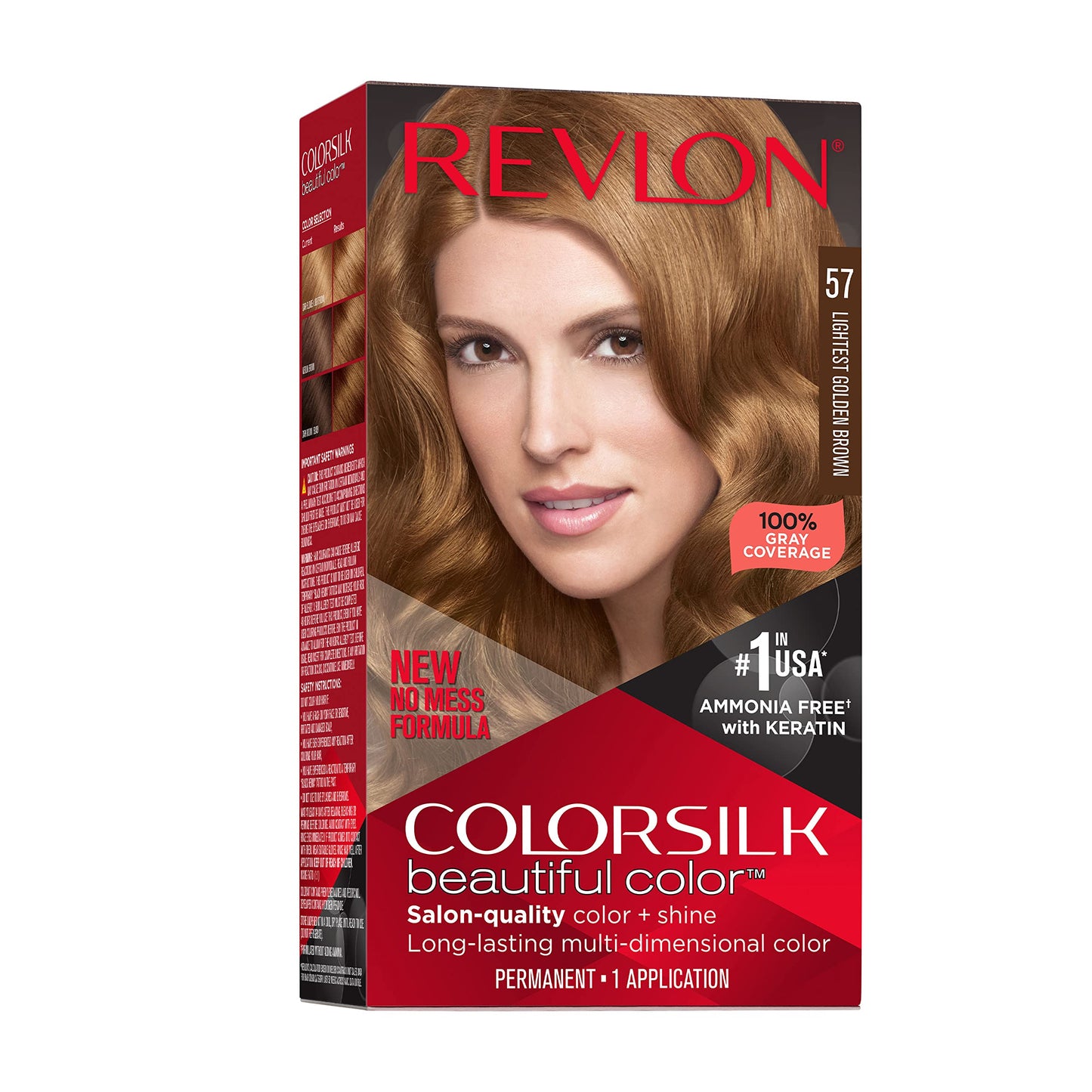 Revlon Colorsilk Beautiful Color Permanent Hair Color, Long-Lasting High-Definition Color, Shine & Silky Softness with 100% Gray Coverage, Ammonia