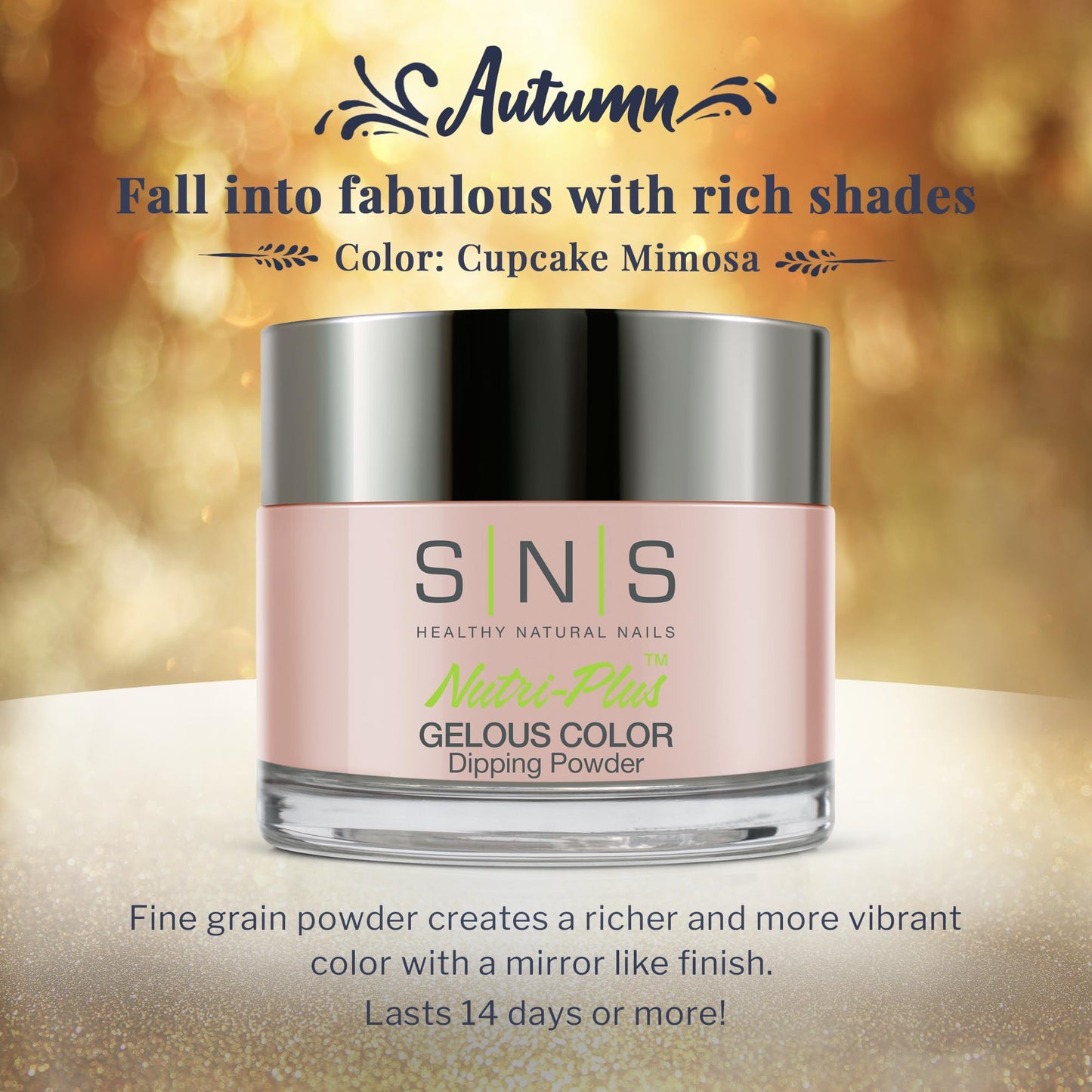SNS Nail Dip Powder, Gelous Color Dipping Powder - Cupcake Mimosa (Pink) - Long-Lasting Acrylic Nail Color Lasts 14 Days - Low Odor & No UV Lamp Beauty & Personal Care SNS HEALTHY NATURAL NAILS