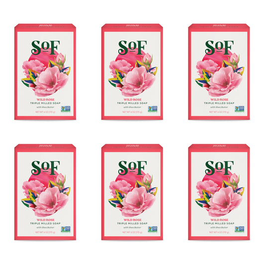 South Of France SoF Triple Milled Bar Soap - With Coconut Oil & Organic Shea Butter- Vegan & Non GMO- Free From Phthalates, Sulfates & Parabens- Wild