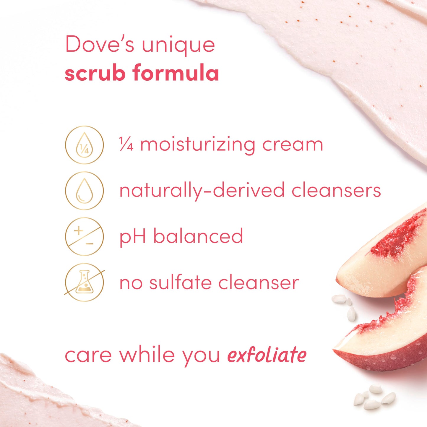 Dove Body Scrub White Peach & Crushed Rice 3 Count for Visibly Silky-Smooth, Nourished Skin, with ¼ Moisturizing Cream, 10.5 oz Beauty & Personal Care Dove