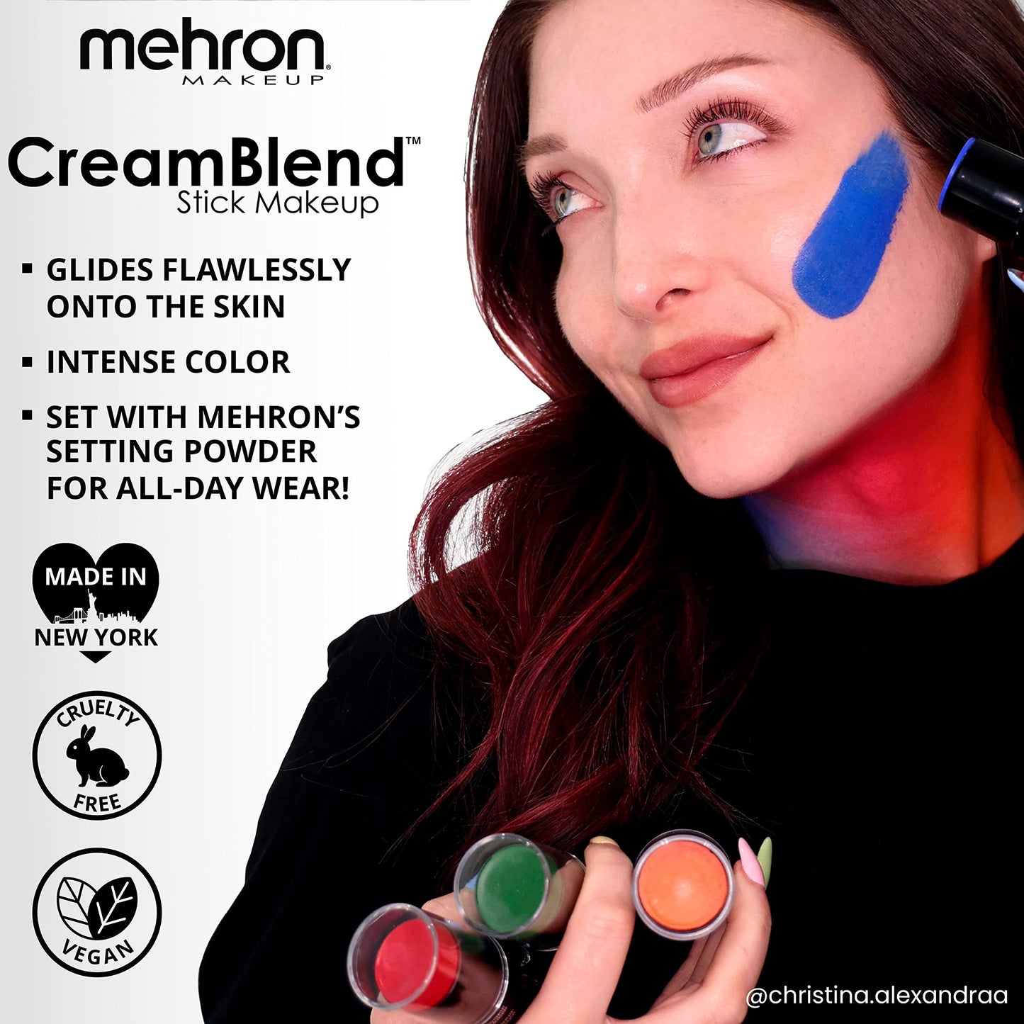 Mehron Makeup CreamBlend Stick | Face Paint, Body Paint, & Foundation Cream Makeup | Perfect for Halloween .75 oz (21 g) (Silver)