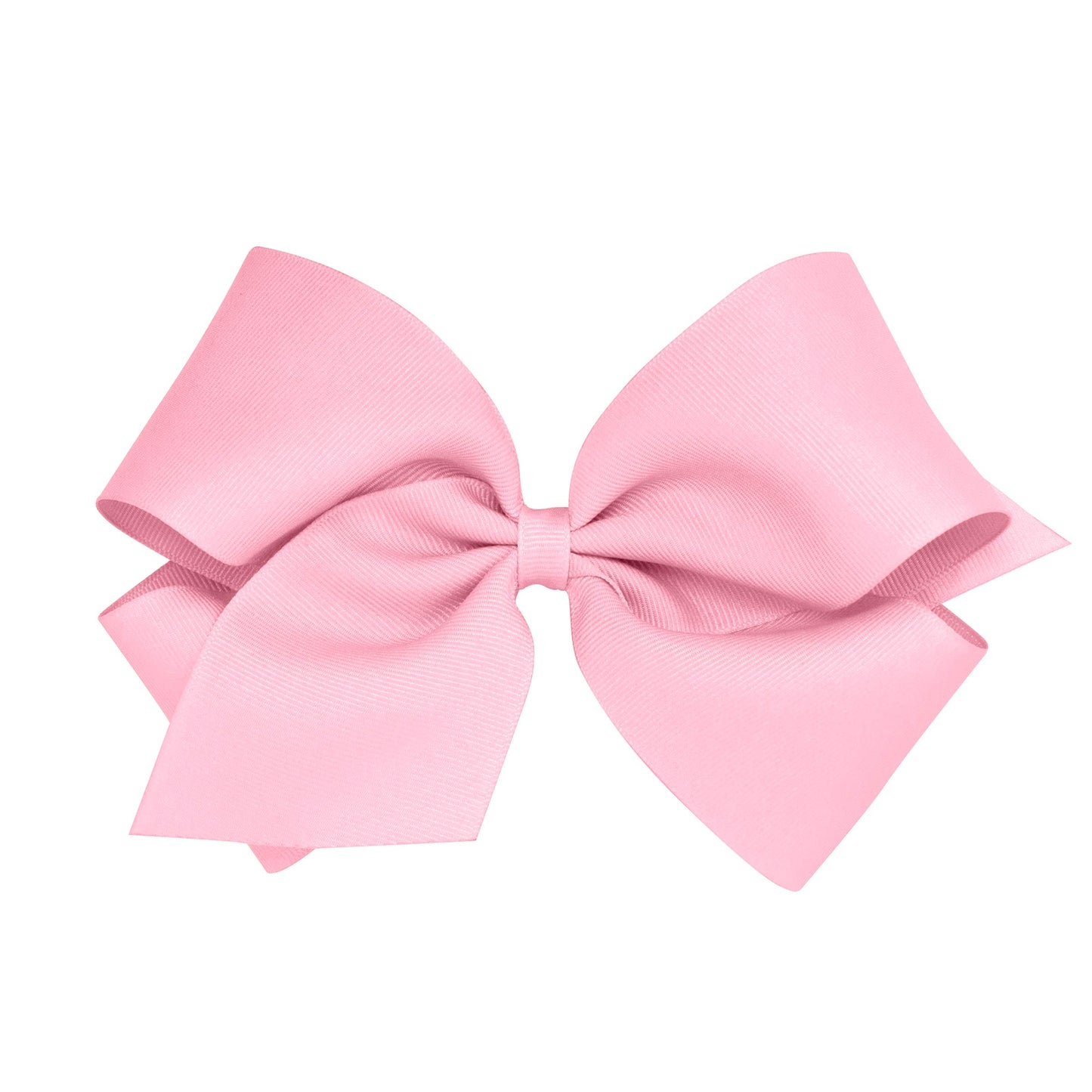 Wee Ones Girls' Plain Wrap Classic Grosgrain Hair Bows on a WeeStay No-Slip Hair Clip, Handmade, King, Pearl Pink