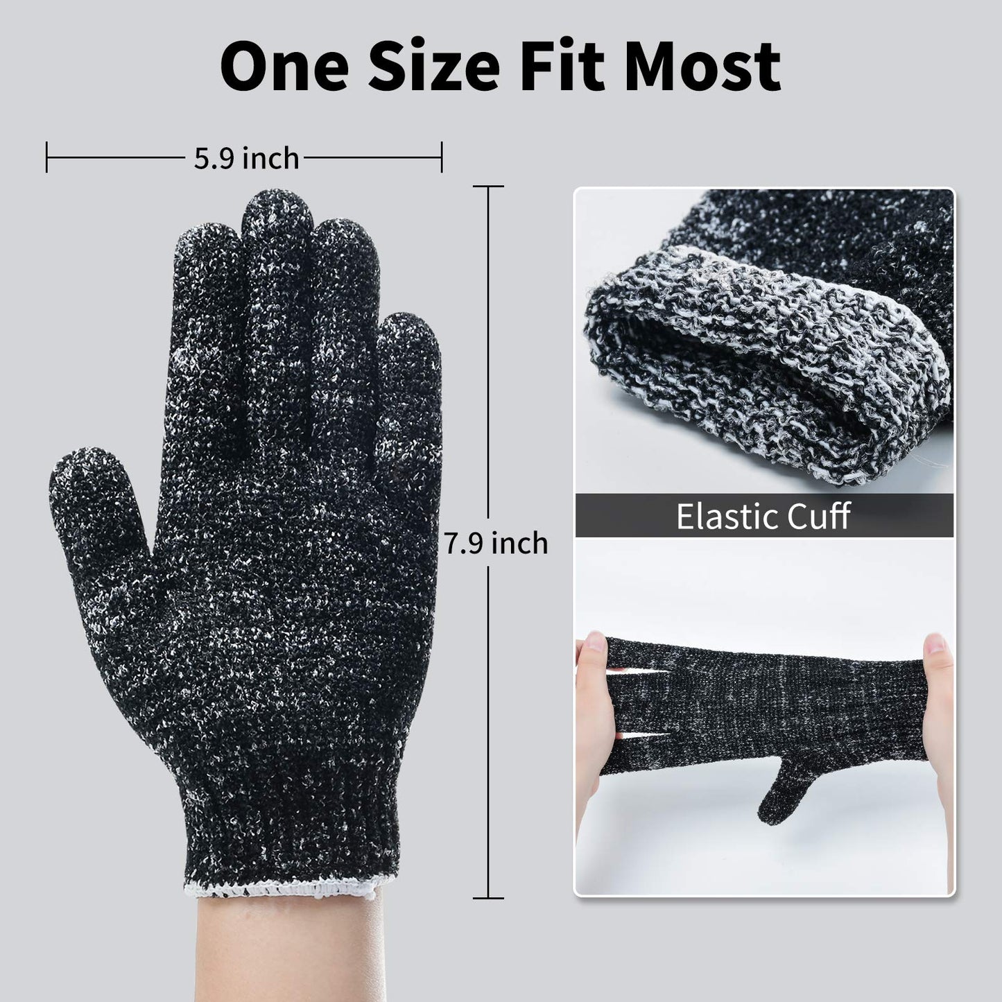 4 Pairs 8 Pcs Exfoliating Gloves for Shower - Premium Bath Gloves - Body Scrubber Gloves for Shower, Spa, Massage, Body Scrubs, Remove Dead Skin, Deep