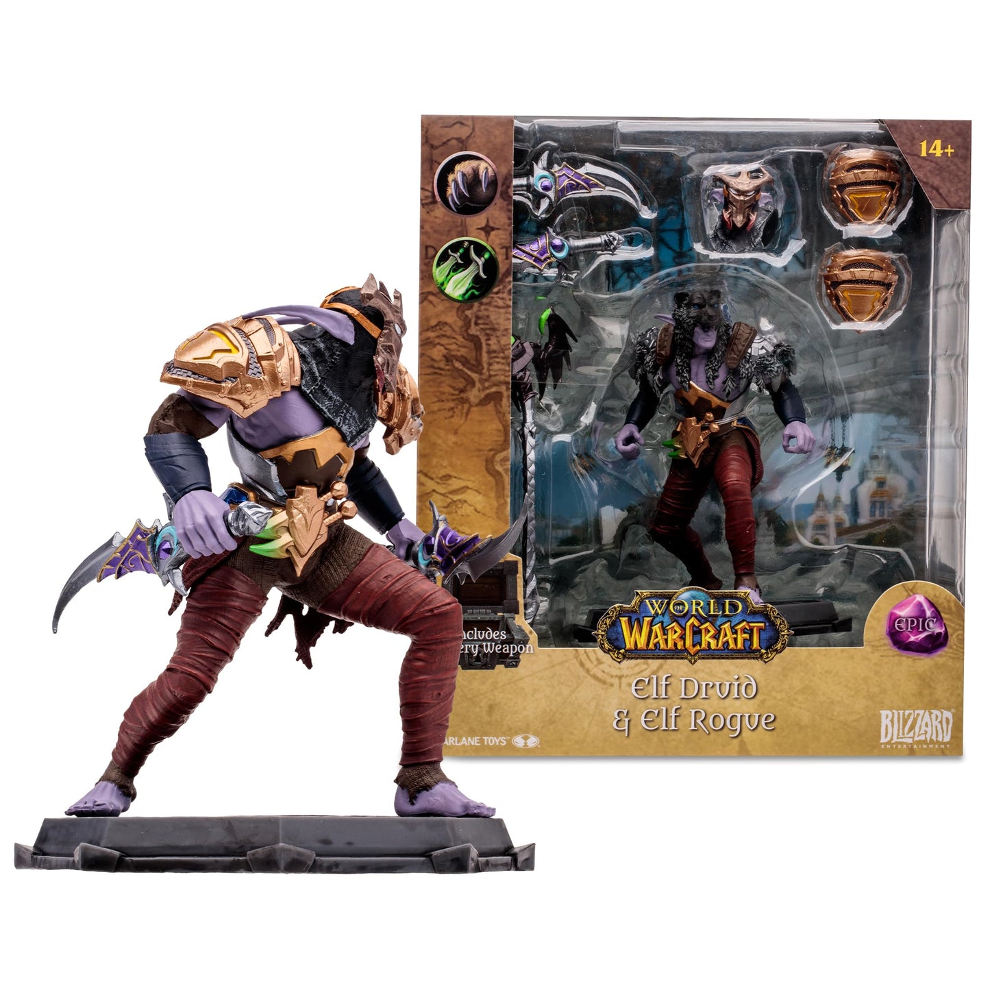 McFarlane Toys - World of Warcraft Elf: Druid/Rogue (Epic) 1:12 Scale Posed Figure
