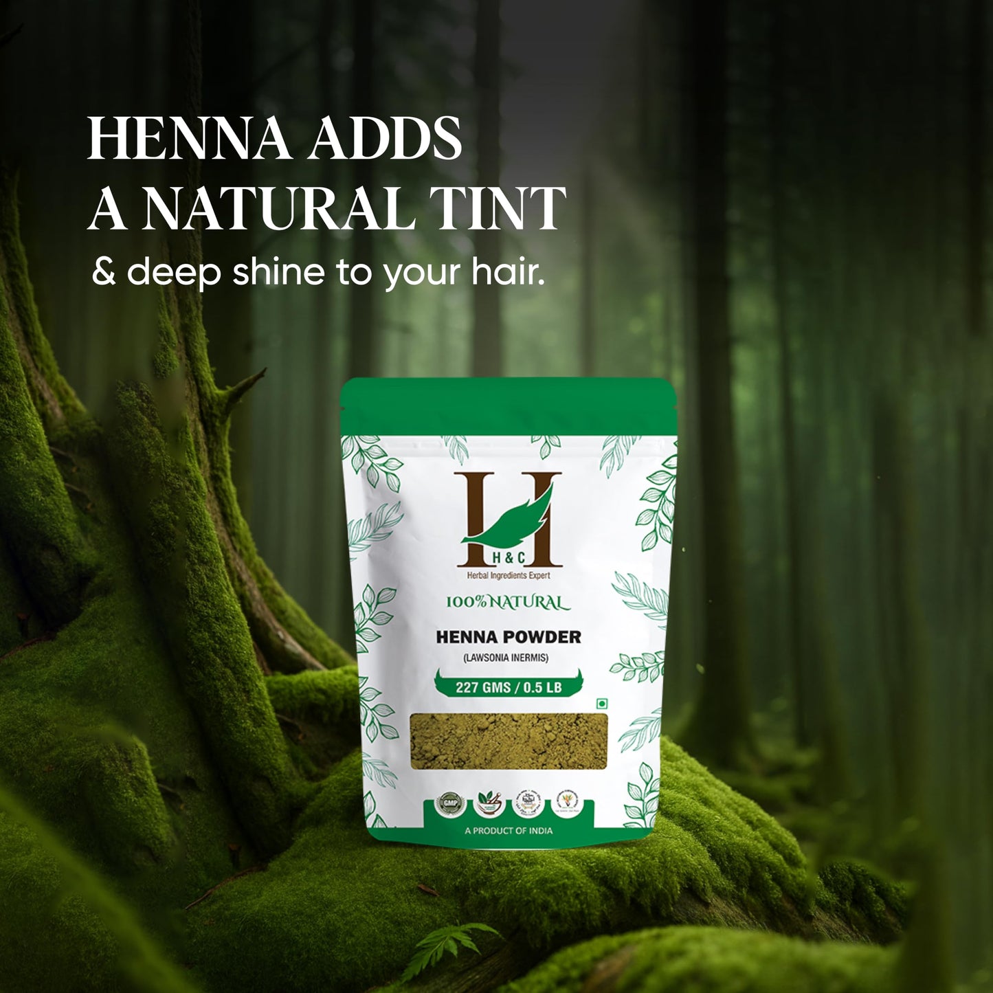H&C 100% Pure Neutral Henna Powder/Colorless Henna/Senna Powder/Cassia Obovata (227g / (1/2 lb) / 8 ounces) For conditioning your hair without