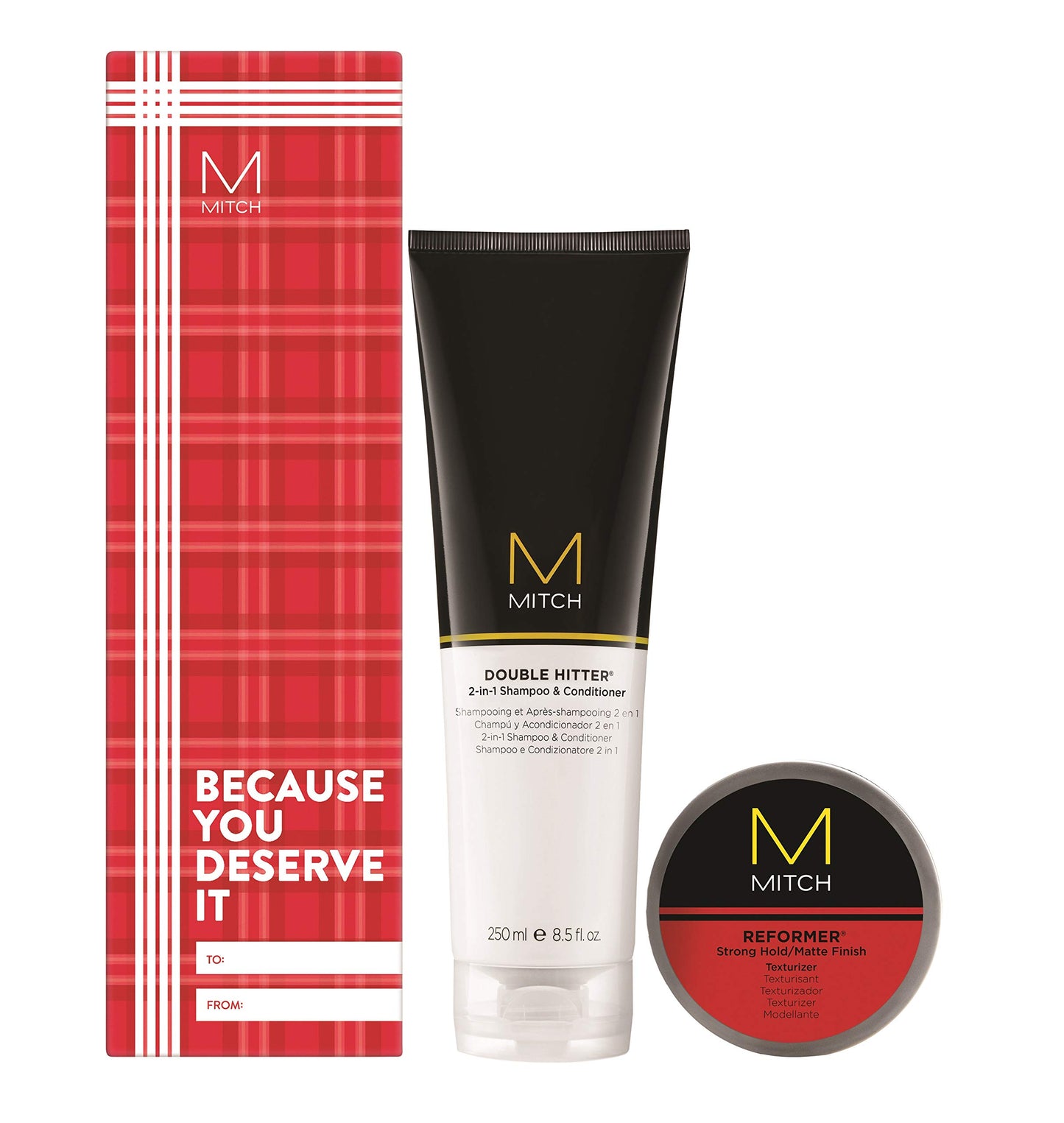 Paul Mitchell Mitch Strong Style Men's Gift Set with Double Hitter Shampoo and Reformer Paste