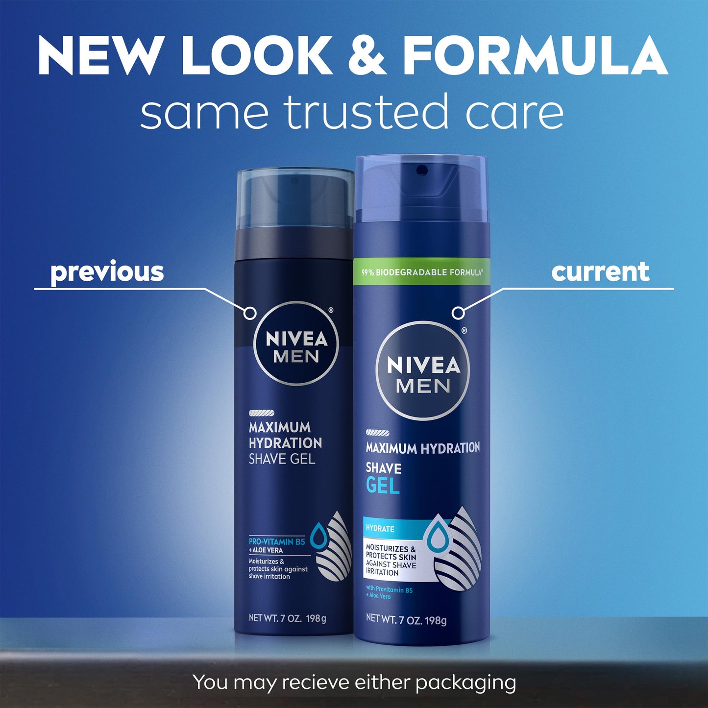 NIVEA MEN Maximum Hydration Shave Gel with Aloe Vera and Provitamin B5, 3 Pack of 7 Oz Cans