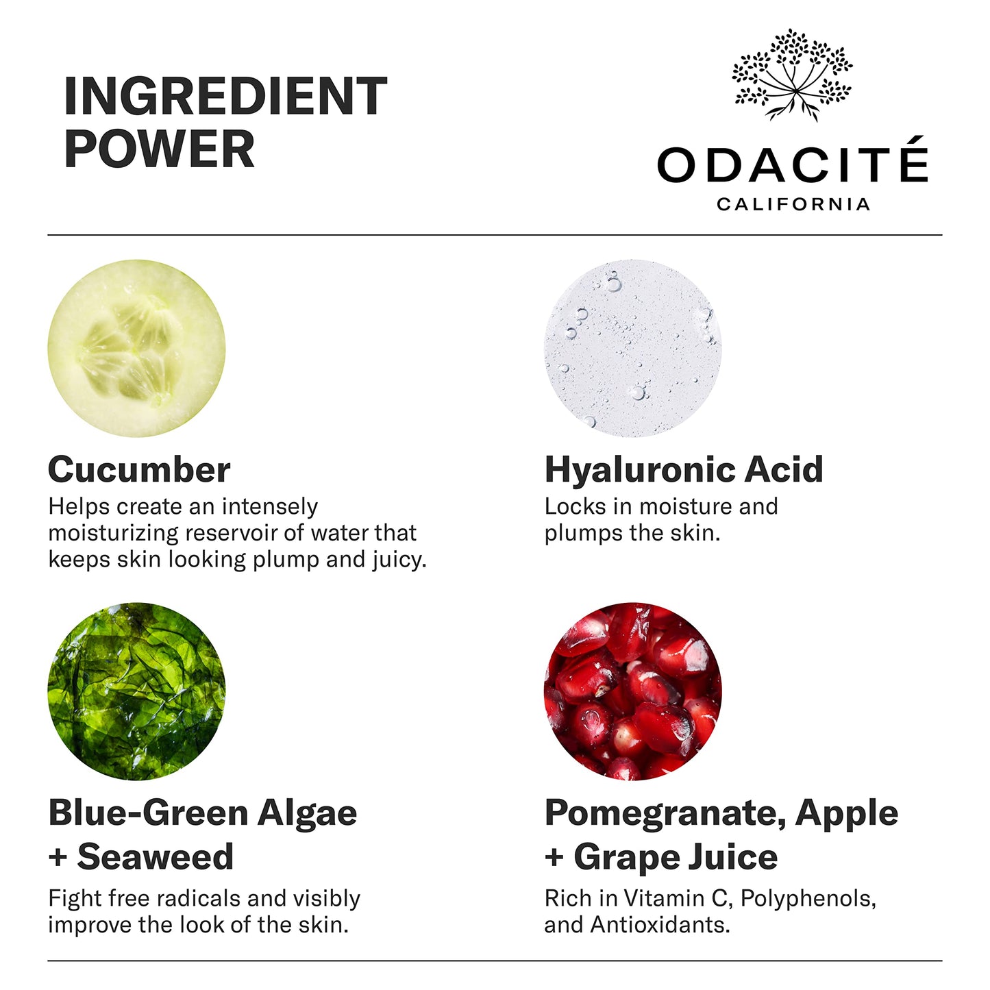 ODACITE Hydrating Face Moisturizer - Green Smoothie Quenching Creme, Face Cream - Moisture Locking Face Cream is Lightweight & Non-Greasy - Cucumber