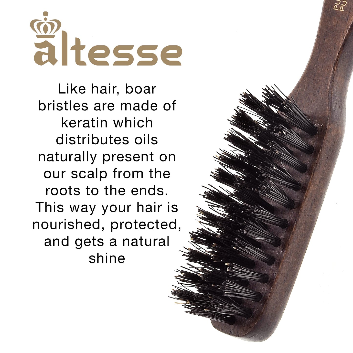 Altesse 320 PM Boar Bristle Beard Brush for Men Beard and Mustache Beard Grooming Kit Dark Beechwood Small Beard Brush Mini with 3 Rows of 100% Firm