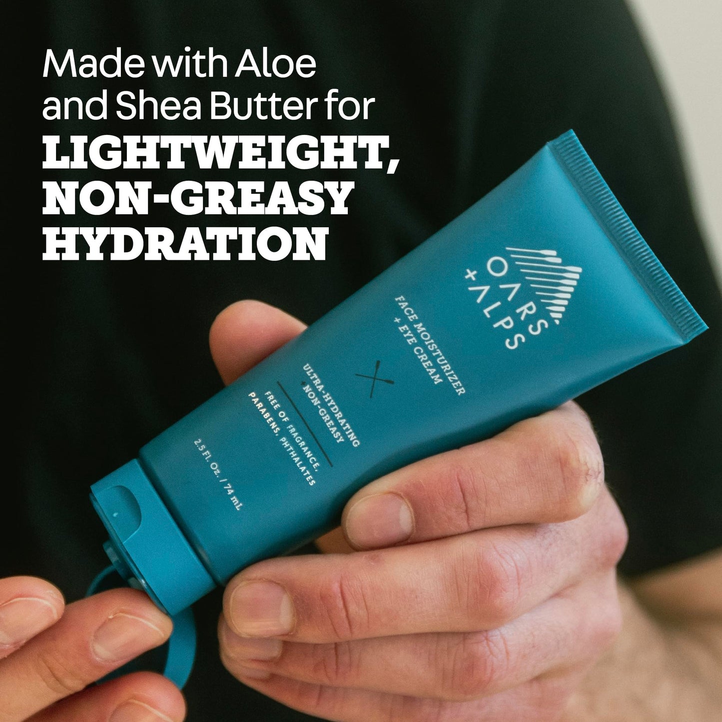 Oars + Alps Face Moisturizer and Eye Cream, Face Lotion with Aloe Leaf Juice and Vitamin E, Long Lasting, Hydrating Cream, TSA Friendly, 2.5 Fl Oz, 2