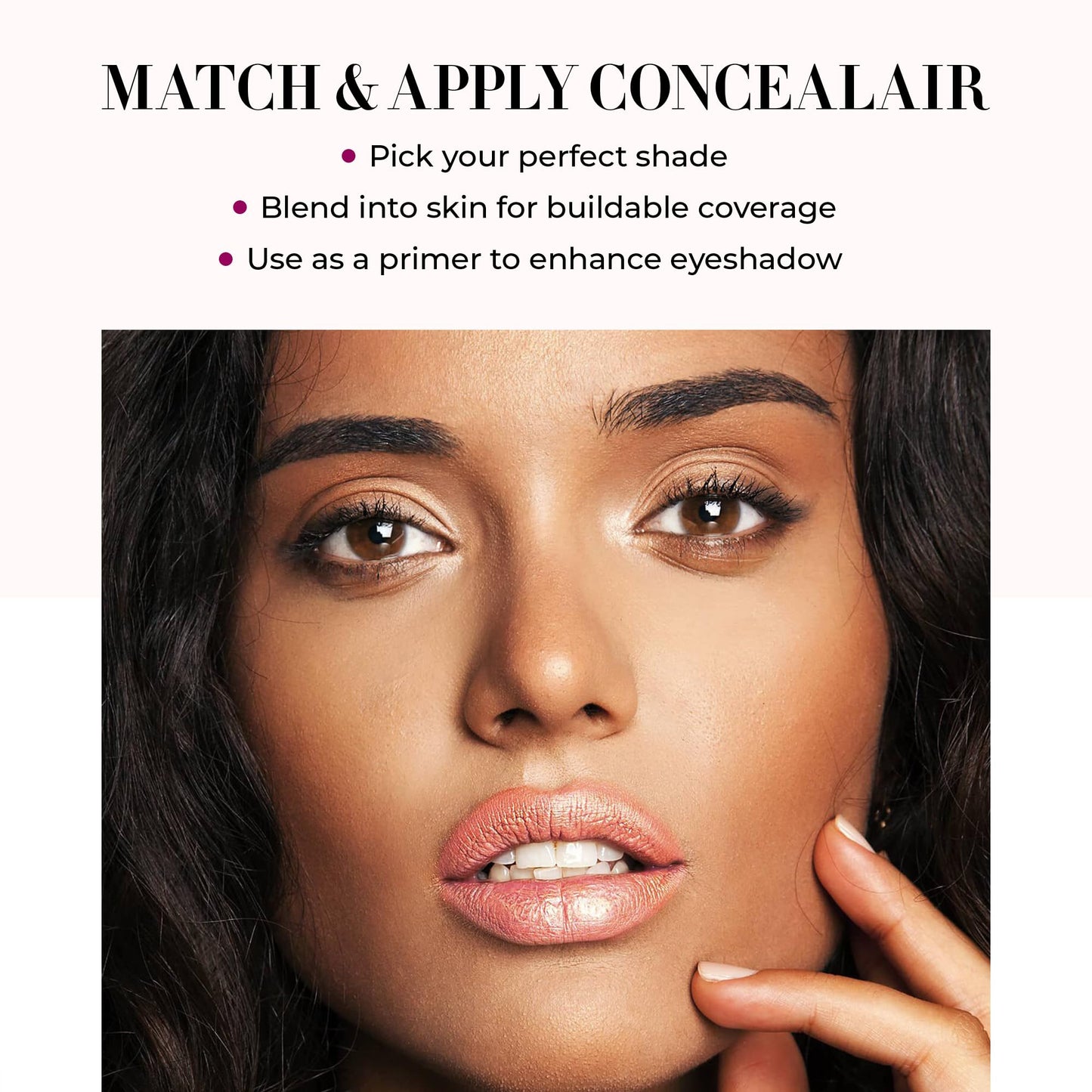 LUMINESS Under Eye Concealer for Dark Circles, ConcealAir (Warm Tan) - Weightless Coverage & Crease-Resistant Makeup Concealer to Even Out Skin Tones