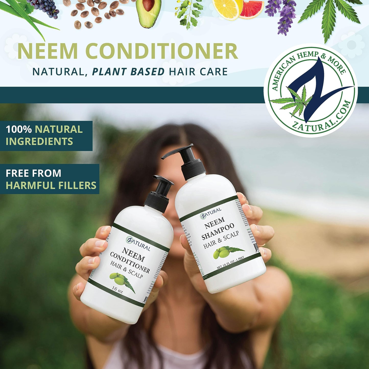 Zatural Neem Scalp & Hair Conditioner | Deep Conditioning Formula with Botanical Extracts | Supports Hair Softness, Shine, and Manageability (8 Fl Oz)