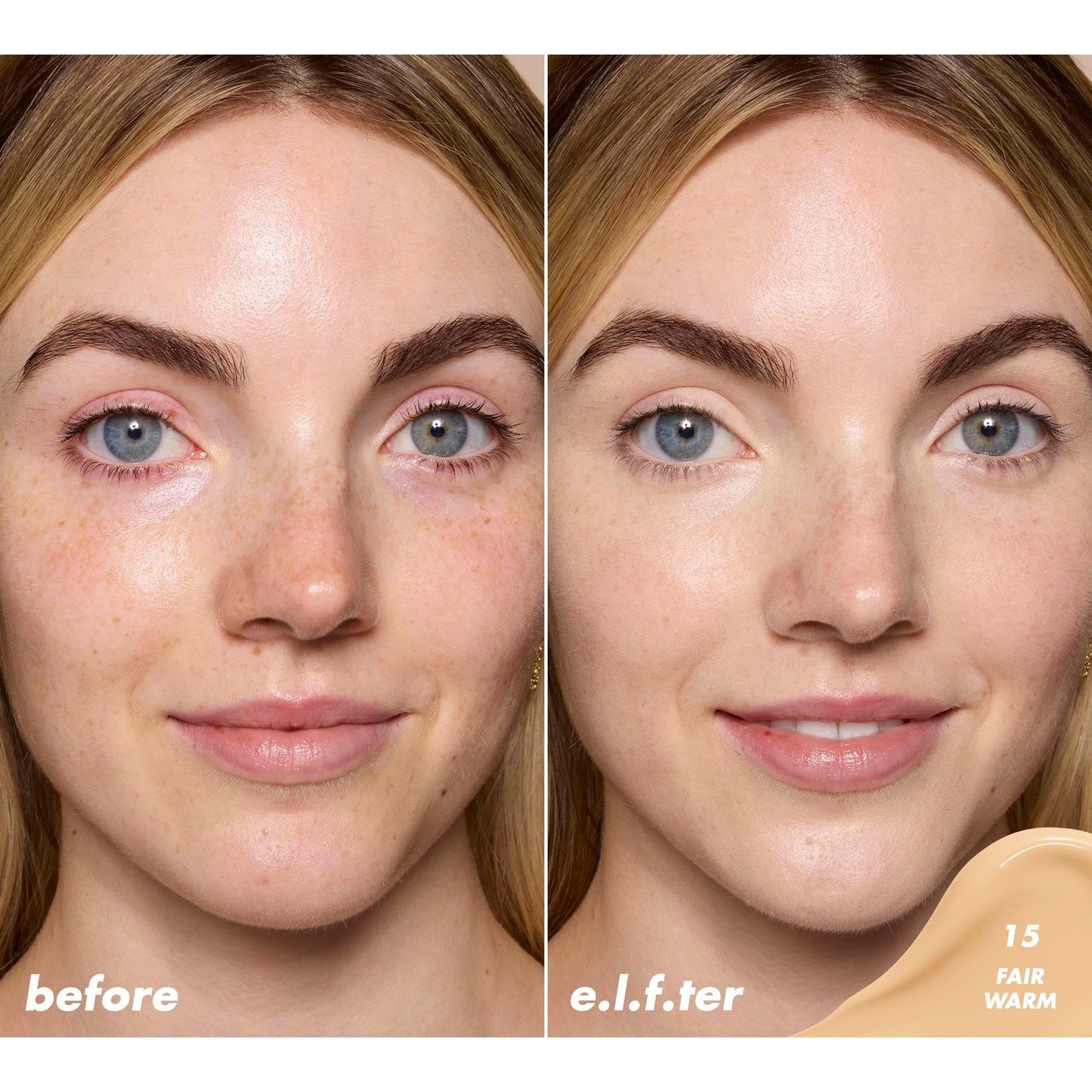 e.l.f. Soft Glam Satin Concealer, Medium Coverage For Blemishes & Under-Eye, Crease-Resistant, Long Lasting, Vegan & Cruelty-Free, 15 Fair Warm