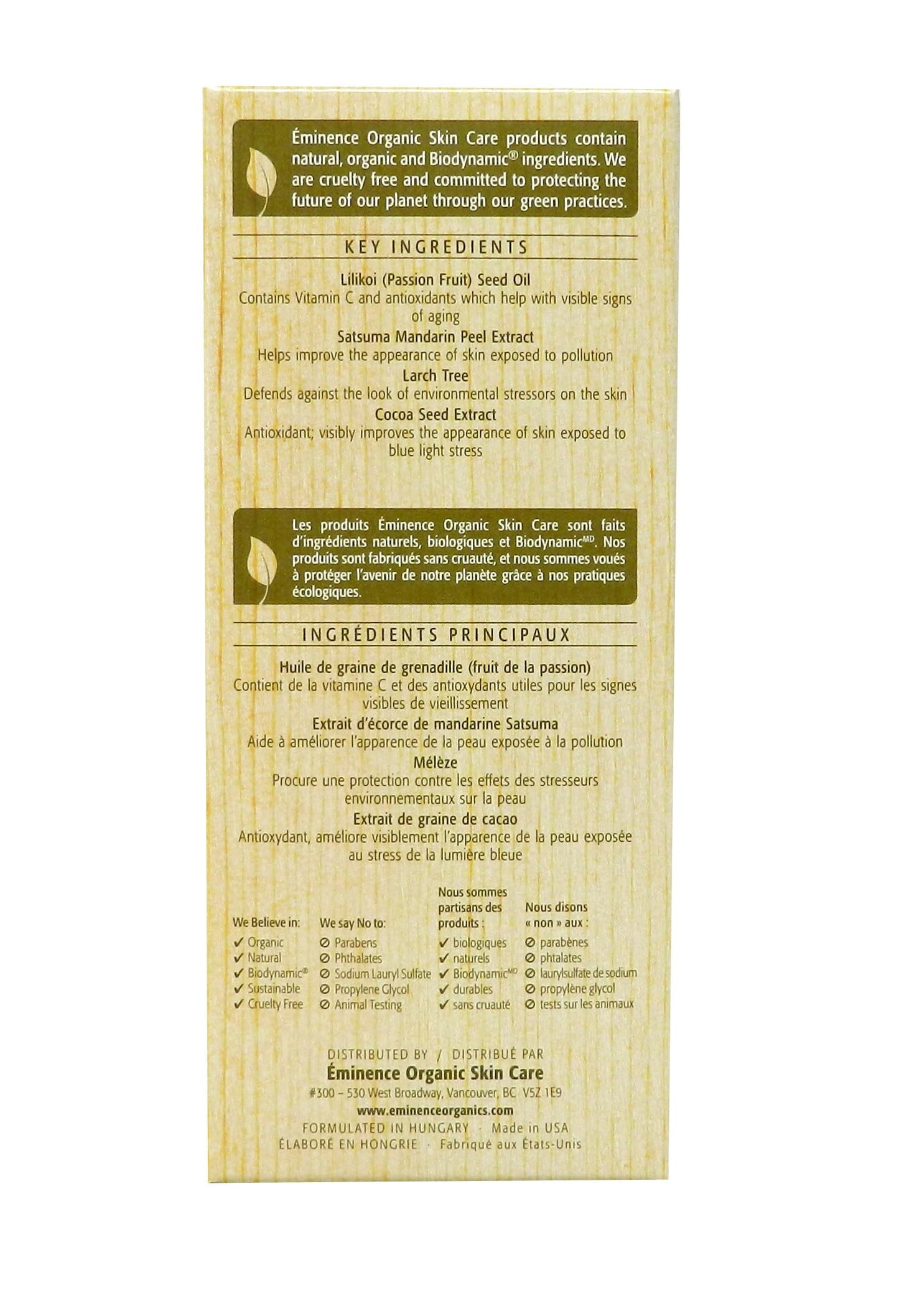 Eminence Lilikoi Daily Defense Moisturizer SPF 40, Vanilla, 2 Fl Oz