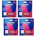 Vaseline Lip Therapy Care Rosy, Fast-Acting Nourishment, Ideal for Chapped, Dry, Cracked, or Damaged Lips, Lip Balm, 4-Pack, 0.16 Oz Each