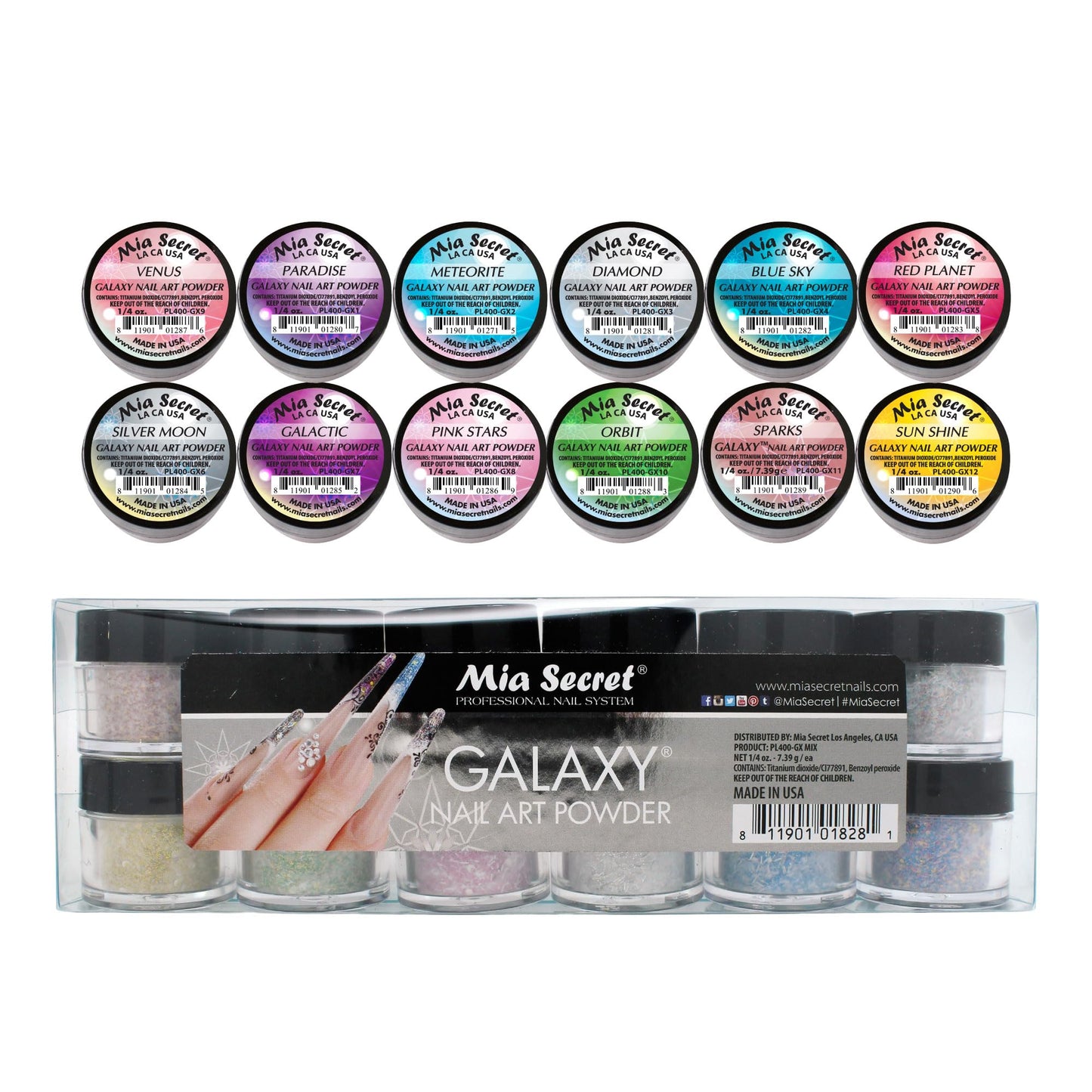Galaxy Nail Art Powder Collection (12PC) Beauty & Personal Care Mia Secret