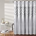 Lush Decor Maria Shower Curtain, 72" x 72", Gray & Silver