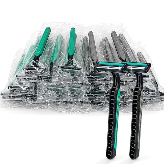 Twin Blade Disposable Razors,Stainless Steel Blade Individually Wrapped Razors Bulk,Manual Razors with Clear Safety Cap Beauty and Personal Care Ttarxug