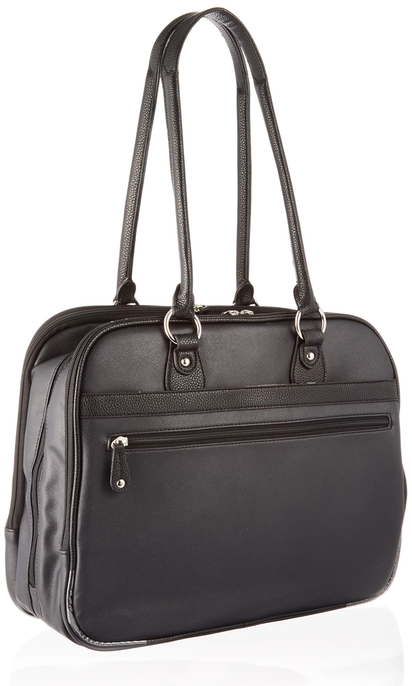 Mobile Edge Verona Women's Laptop Tote Bag for 16" Laptops with Matching Accessory Clutch, Vegan-Leather, Black, MEWVLB
