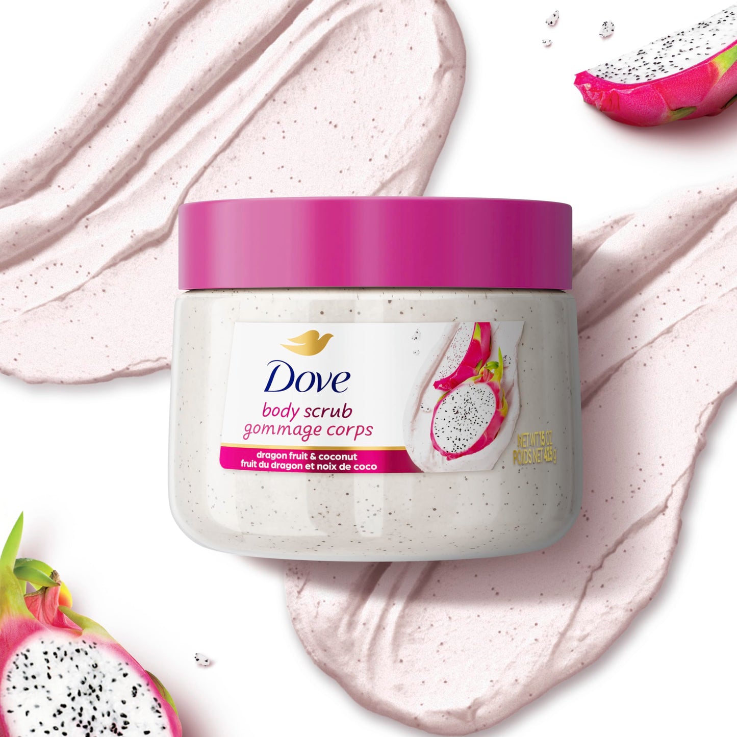 Dove Body Scrub Dragon Fruit & Coconut Cream Body Scrub Exfoliates and Deeply Nourishes for Smooth, Radiant Skin 15 oz Beauty & Personal Care Dove