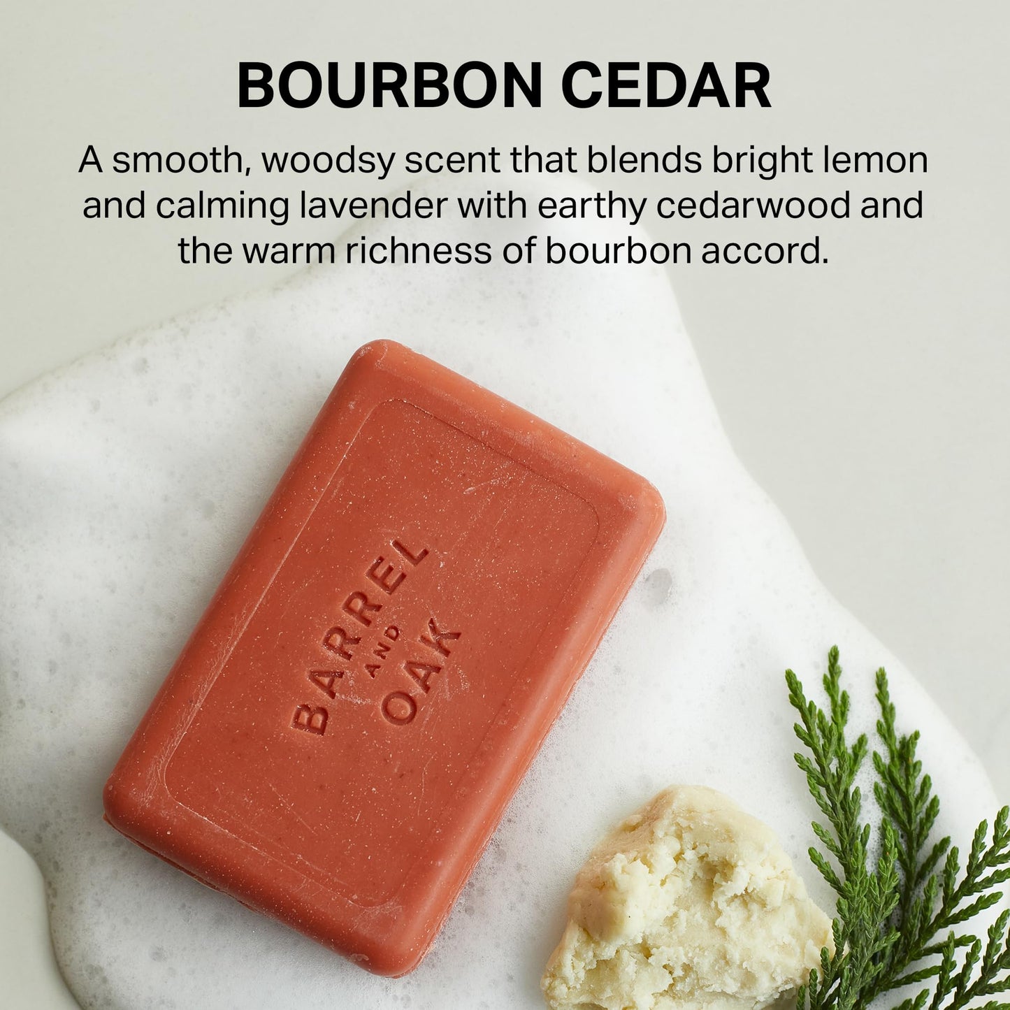 Barrel & Oak Exfoliating Bar Soap for Men, Kaolin Clay with Red Clay, Walnut Shell Powder, Olive Stone, and Essential Oils, Long-Lasting Bar Soap