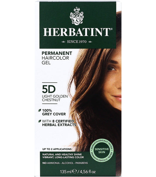 Herbatint Permanent Herbal Haircolour Gel 5D Light Golden Chestnut - 135 mL Beauty & Personal Care Herbatint
