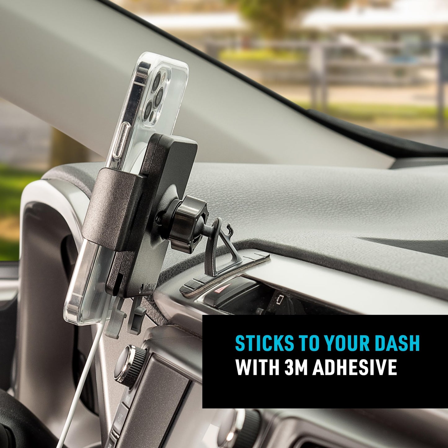 Nite IZE Squeeze Universal Dash Mount - Phone Holder & Mount for Car Dashboard - Cell Phone Accessories with Universal Design - Black