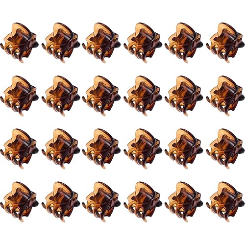 HOTOP 24 Pcs Mini Hair Claws Clips, Small Non Slip Plastic Jaw Clips for Girls and Women (Coffee)