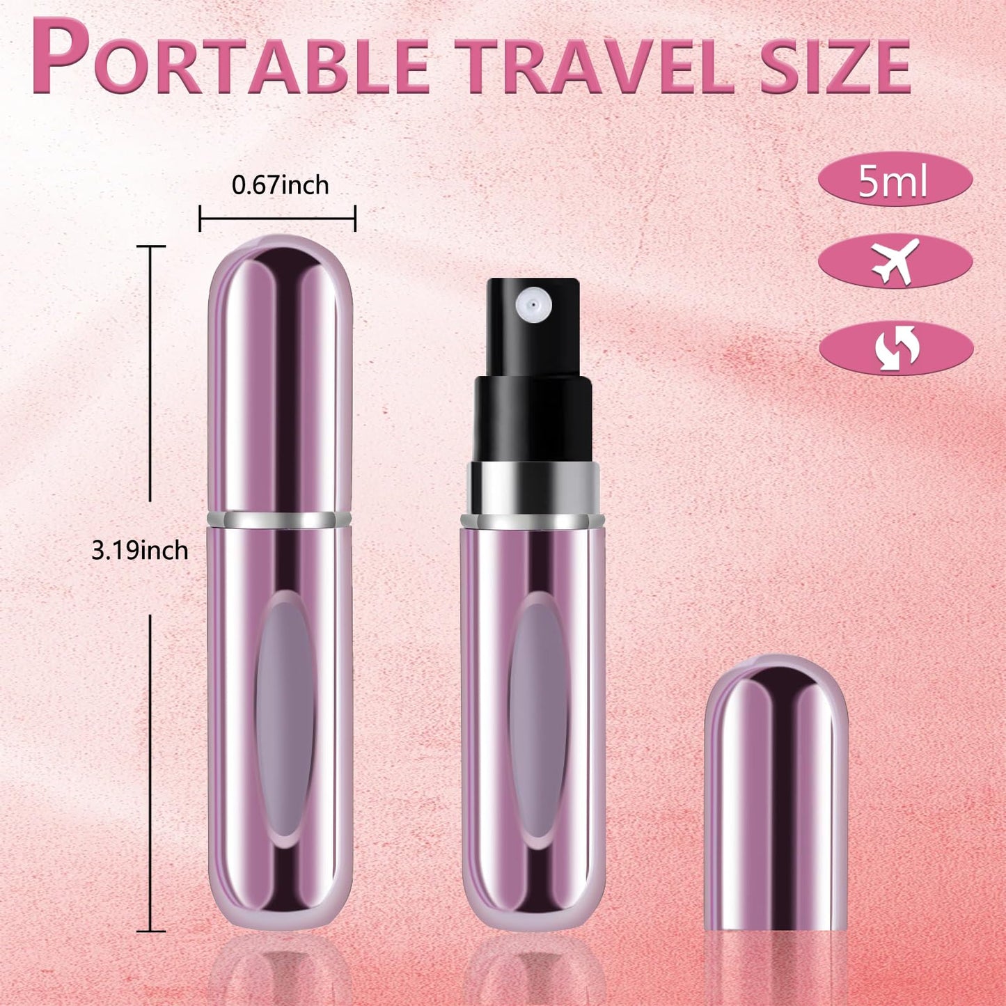opasyo Refillable Perfume Portable Atomizer Bottle Refillable Perfume Spray, Leak-Proof Perfume Spray Bottle, Travel Perfume for Traveling Beauty and Personal Care opasyo