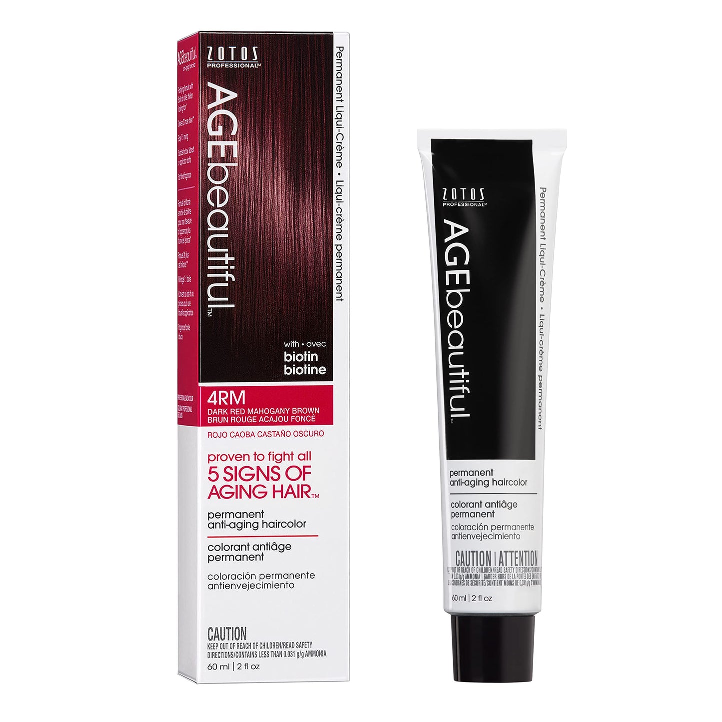 AGE beautiful Permanent Hair Color Dye Liqui Creme | 100% Gray Coverage | Anti-Aging Haircolor | Biotin for Thicker, Fuller Hair | Professional Salon