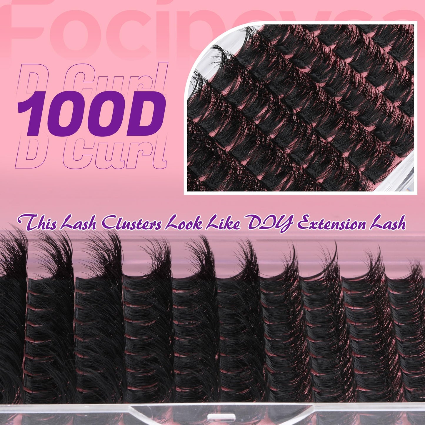 Focipeysa Fluffy Lash Clusters 100D Eyelash Clusters 10-18mm Fluffy Volume Individual Lashes D Curl Cluster Eyelash Extensions DIY Lash Extension Beauty and Personal Care Focipeysa