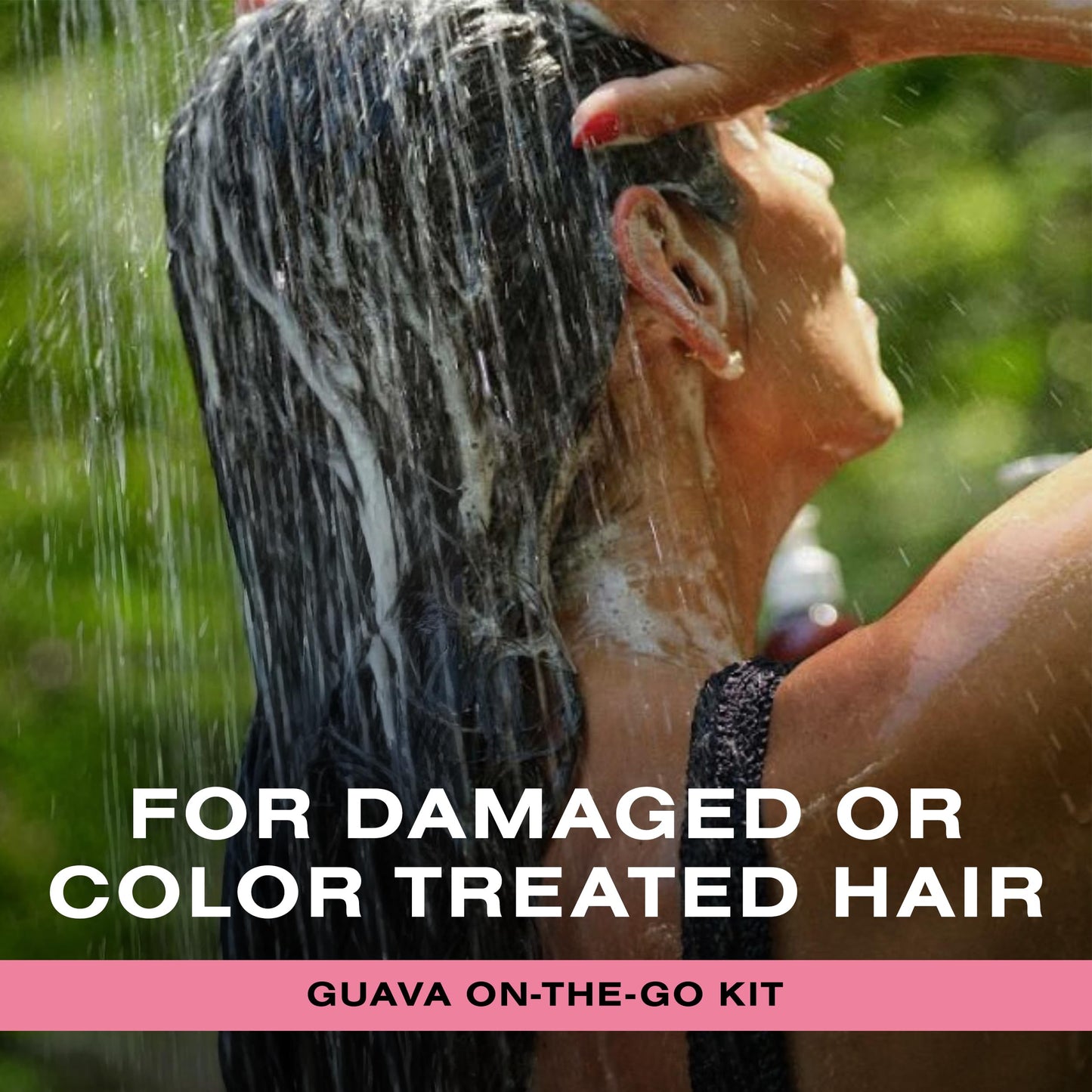 Ceremonia Guava Travel On-the-Go Kit | 4 Piece Hair Care Set to Repair Split Ends & Reduce Frizz | Includes Shampoo, Conditioner, Leave-In