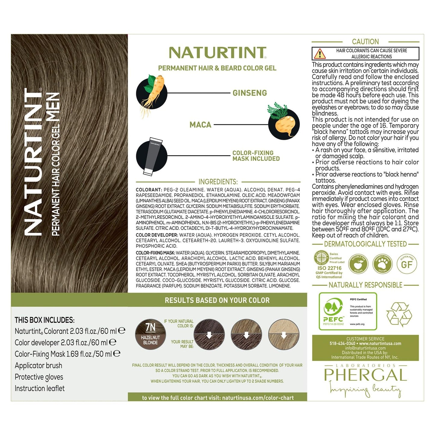 Naturtint Mens Permanent Hair Color for Hair Beard and Mustache (7N Men's Hazelnut Blonde)