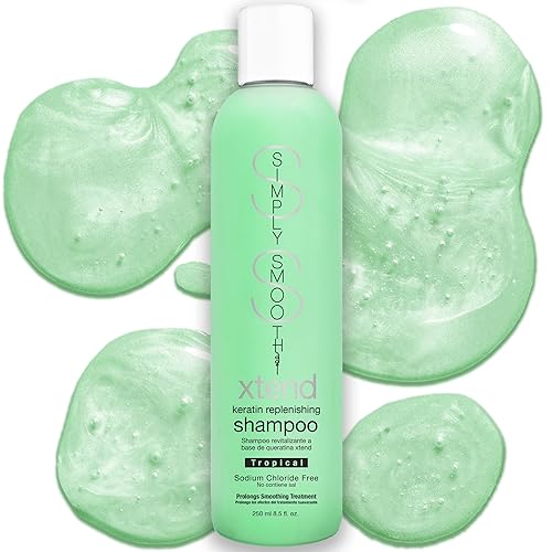 SIMPLY SMOOTH Xtend Keratin Replenishing Shampoo Tropical | Sulfate-Free Daily Cleanser for Dry, Frizzy, Damaged Hair | Smooths, Strengthens