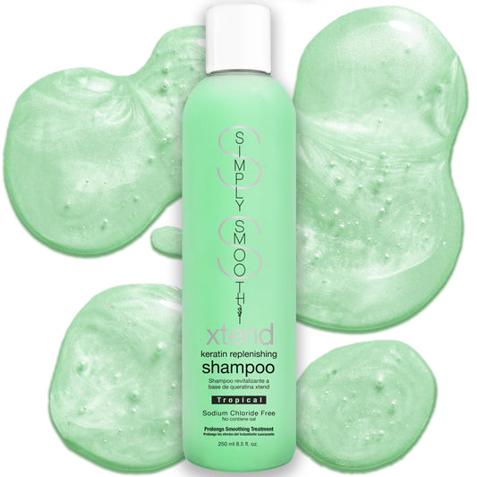 SIMPLY SMOOTH Xtend Keratin Replenishing Shampoo Tropical | Sulfate-Free Daily Cleanser for Dry, Frizzy, Damaged Hair | Smooths, Strengthens