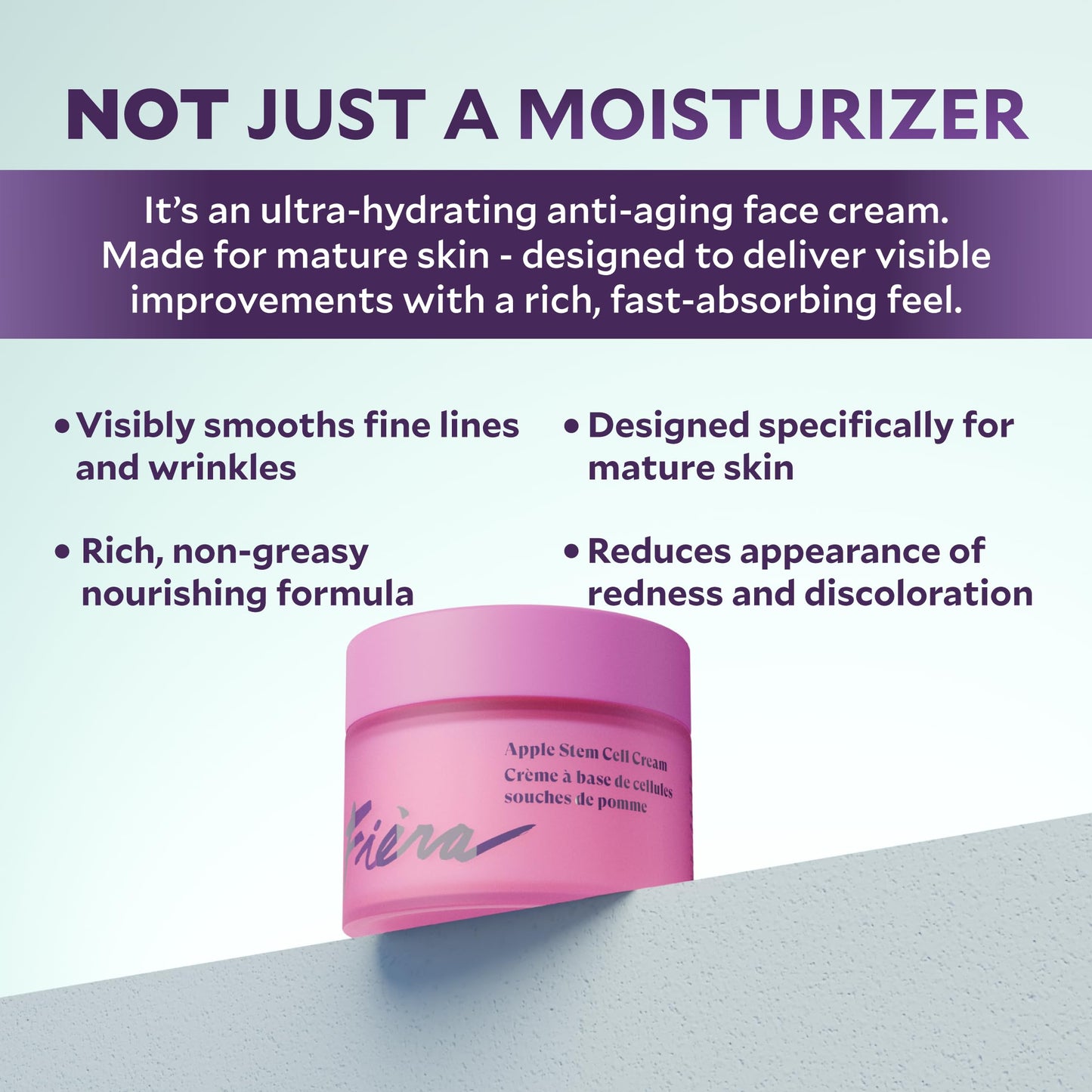 FIÈRA 24-Hour Rejuvenating Face Cream with Apple Stem Cells - Anti-Aging Moisturizer for Mature Skin, Day & Night Hydration, Improves Skin Tone