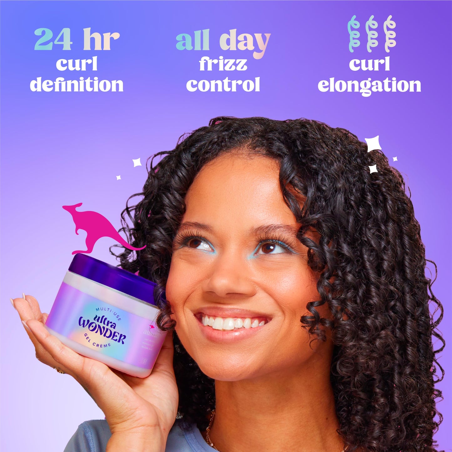 Aussie Ultra Wonder Gel Crème All-in-1 Moisturizing Hold Styler, Gel + Cream, for All Hair Types and Curls, 10.1oz