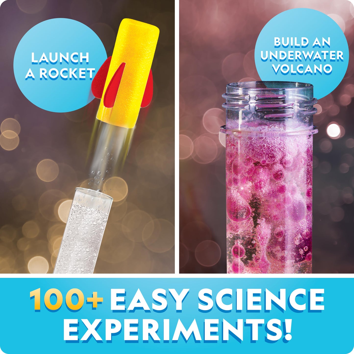 National Geographic Stunning Chemistry Set – Mega Science Kit with 45 Experiments, Volcano & Rocket Launch STEM Projects for Kids Ages 8–12, Science Toys