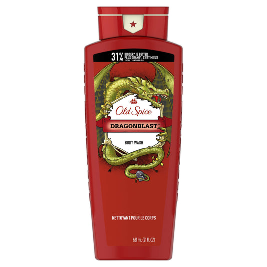 Old Spice Body Wash for Men, Wild Collection Dragonblast Scent, 21 Fl Oz, Red (Pack Of 4) Beauty & Personal Care Old Spice
