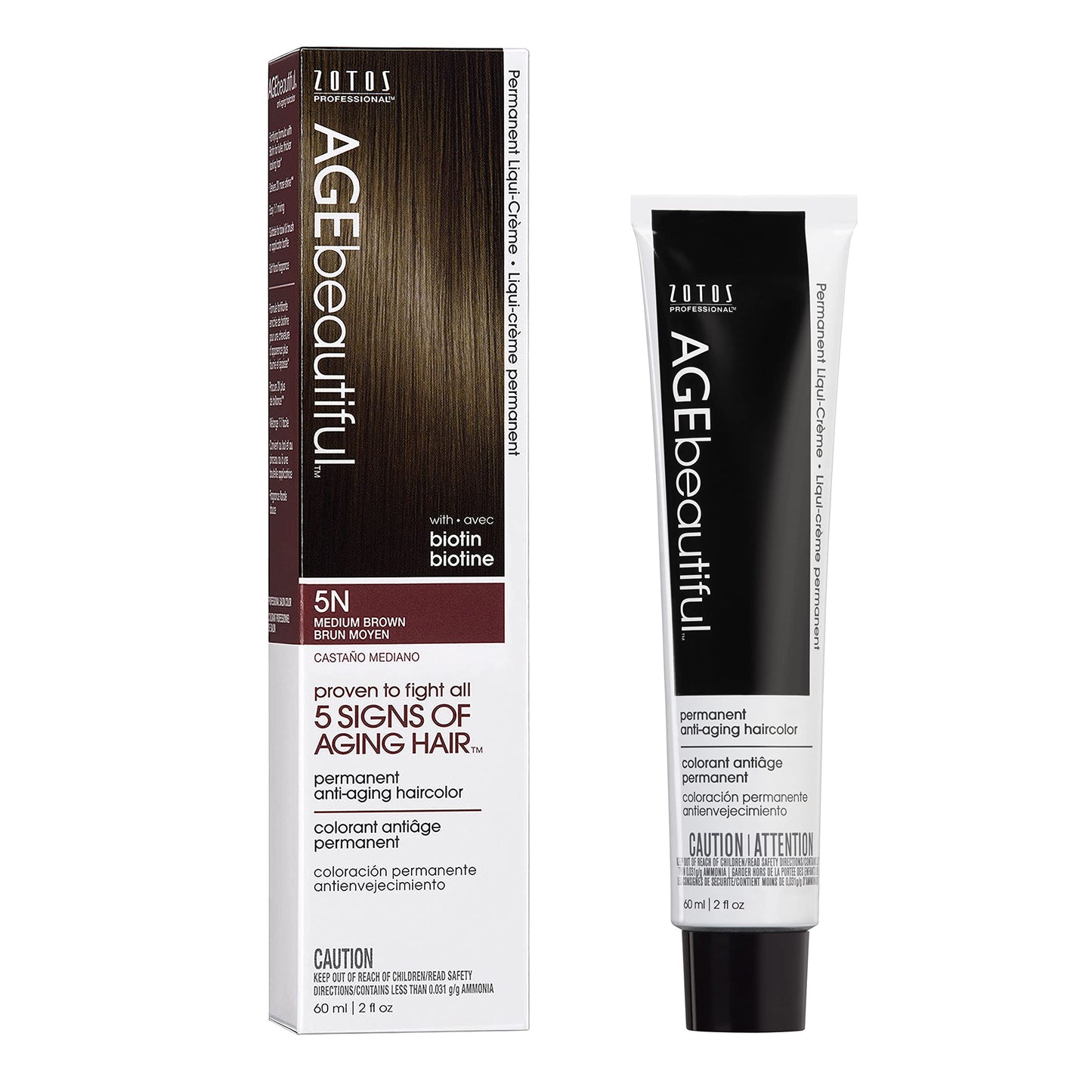 AGE beautiful Permanent Hair Color Dye Liqui Creme | 100% Gray Coverage | Anti-Aging Haircolor | Biotin for Thicker, Fuller Hair | Professional Salon