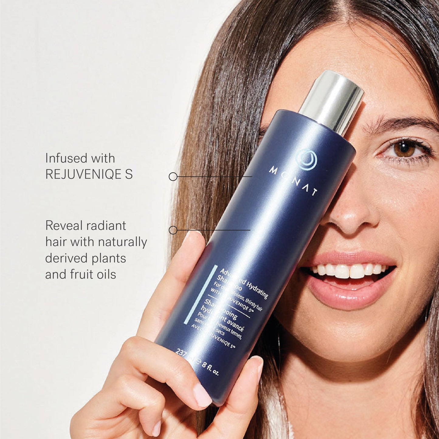 MONAT Advanced Hydration Shampoo and Conditioner Set Infused with REJUVENIQE For Dry Fine to Medium Hair - Moisturizes & Strengths - Sulfate-Free